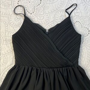 Banana Republic Black Pleated Dress - Spaghetti Strap and Zipper - Small